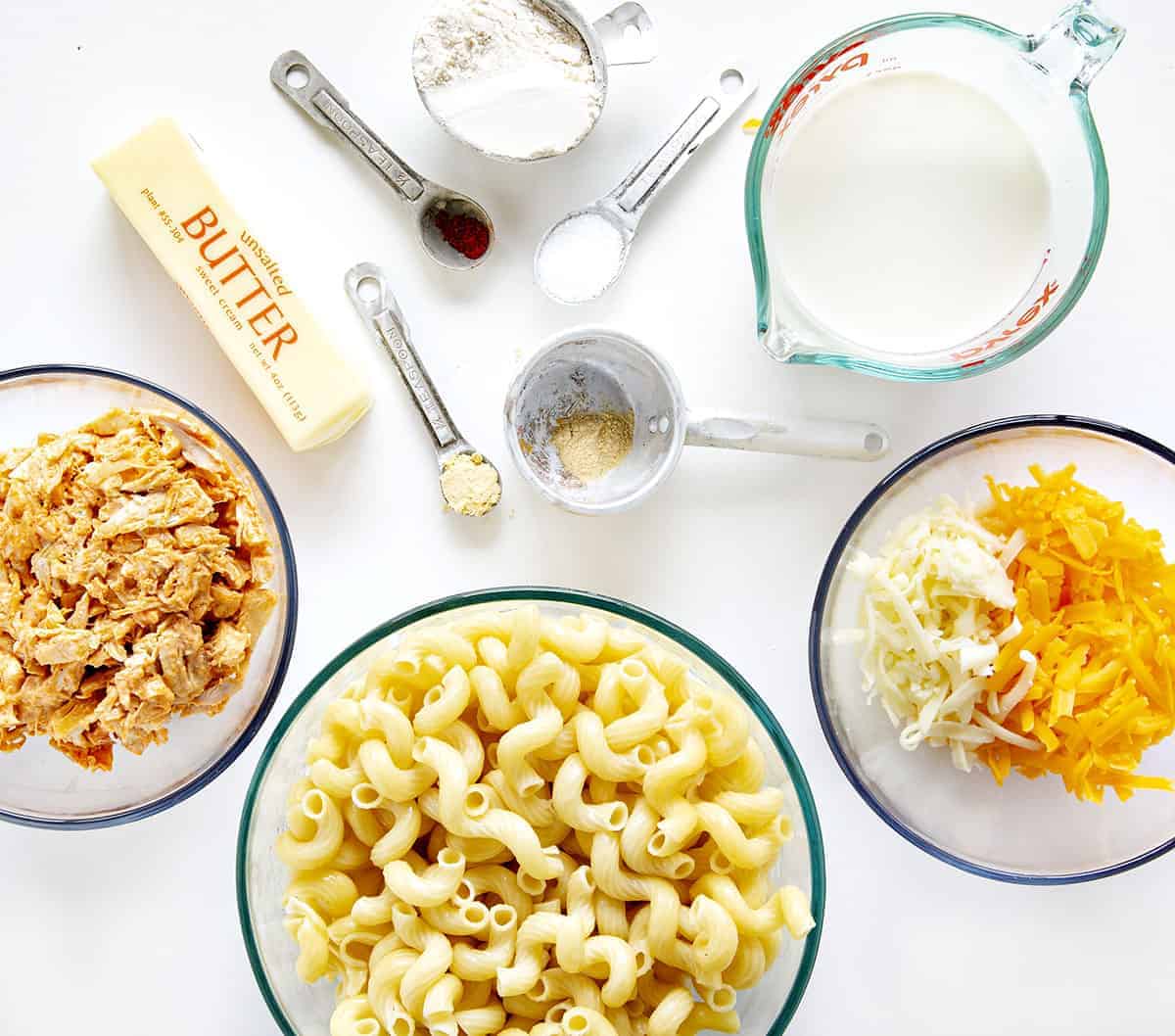 Ingredients for Buffalo Macaroni and Cheese