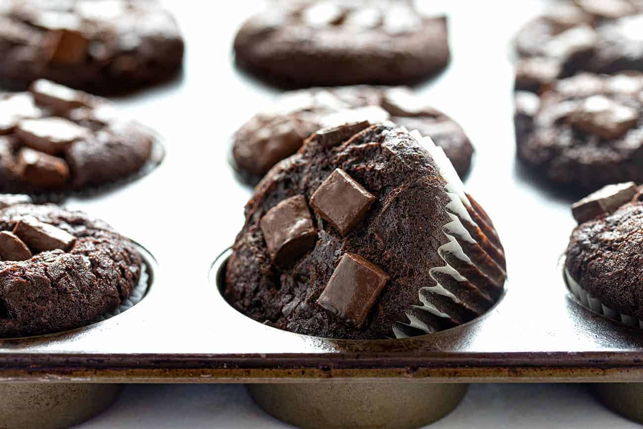 Tipped Chocolate Zucchini Muffin