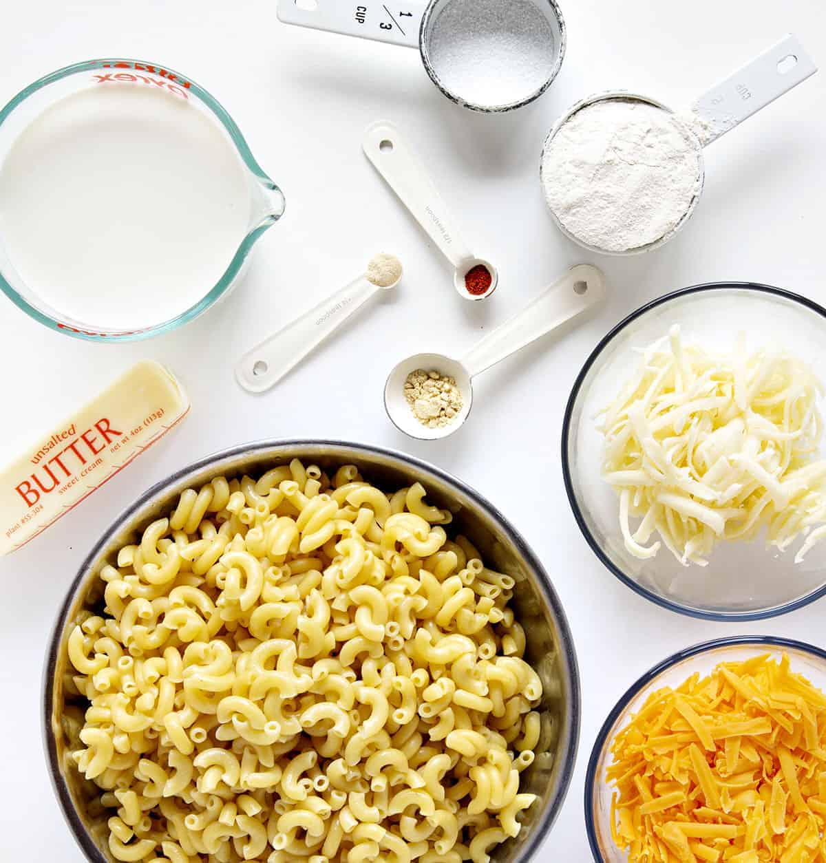 Ingredients for Macaroni and Cheese