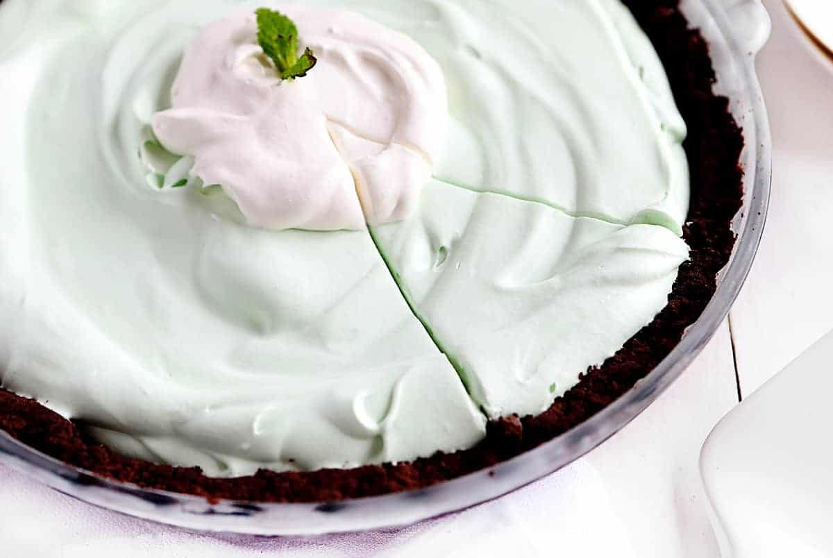 Cutting a Slice of Peppermint Cream Pie