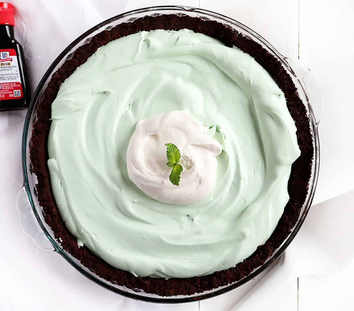 Overhead View of Peppermint Cream Pie