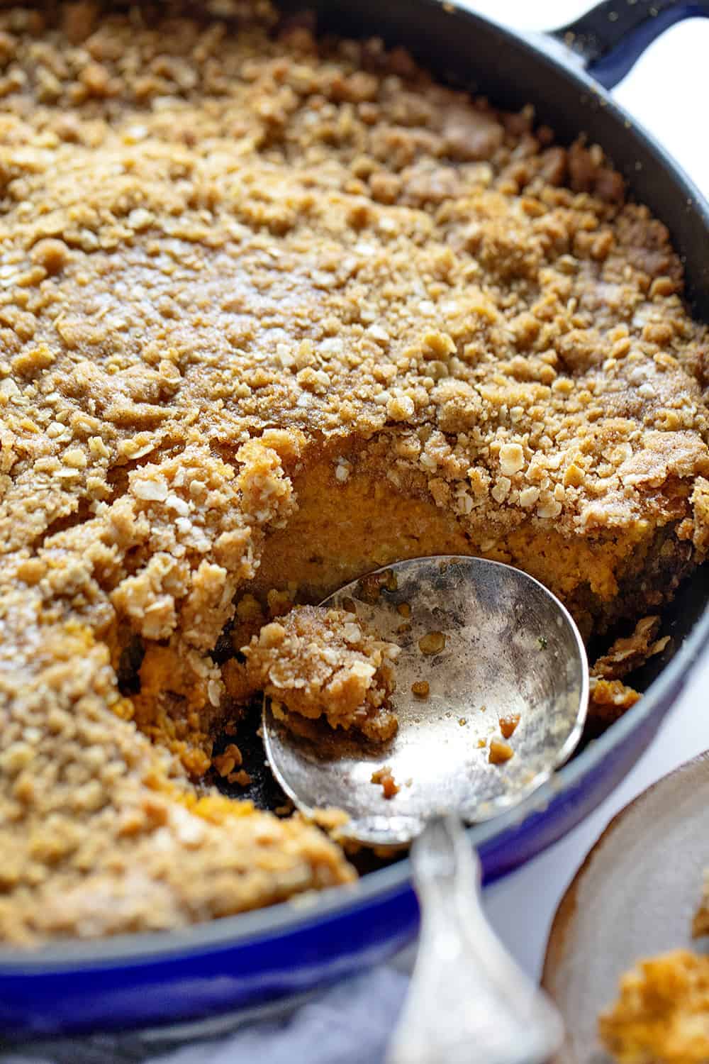 Spoonful of Homemade Pumpkin Crisp