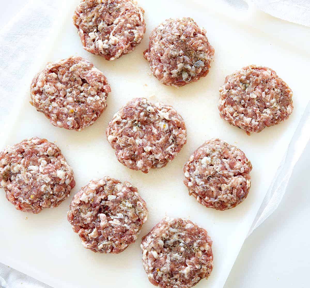 Sausage Patties before Cooking