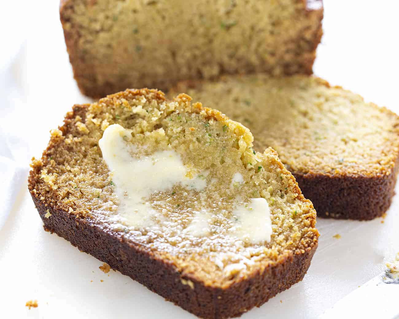 Buttered Slice of The Best Zucchini Bread
