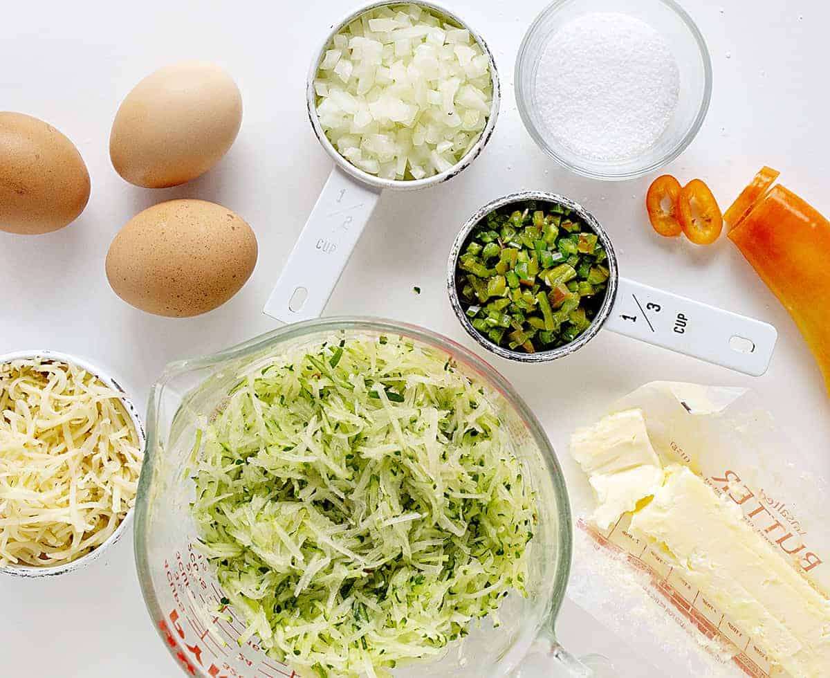 Ingredients for Sausage and Zucchini Breakfast Skillet