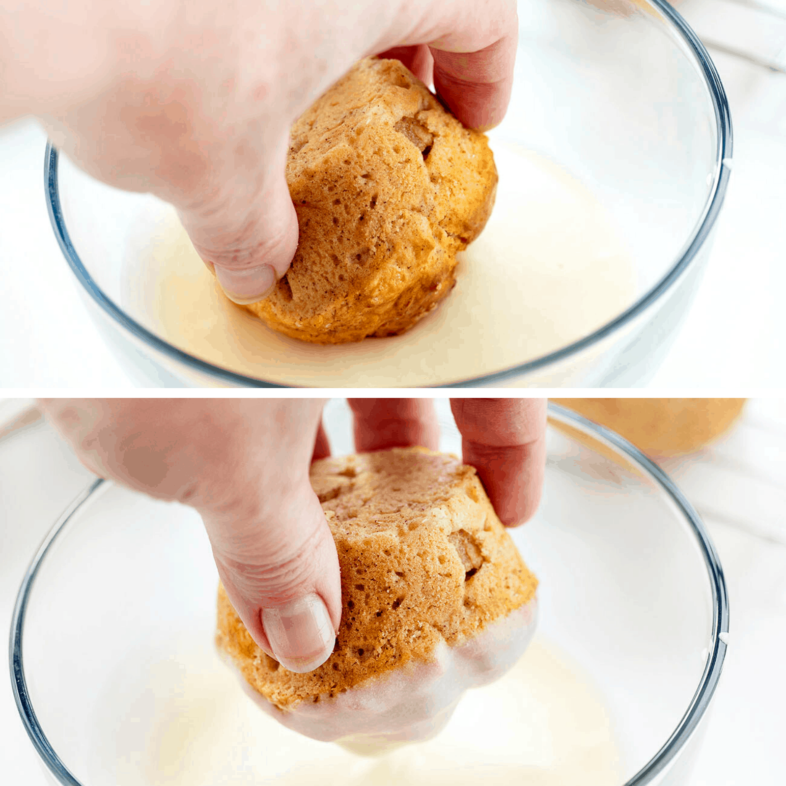 Dunking and Glazing Apple Muffin