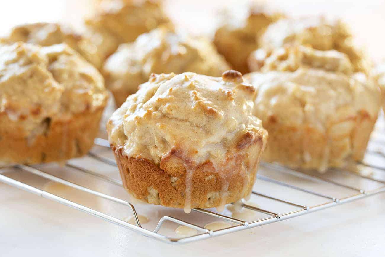 Glazed Pumpkin Spice Muffins i am baker