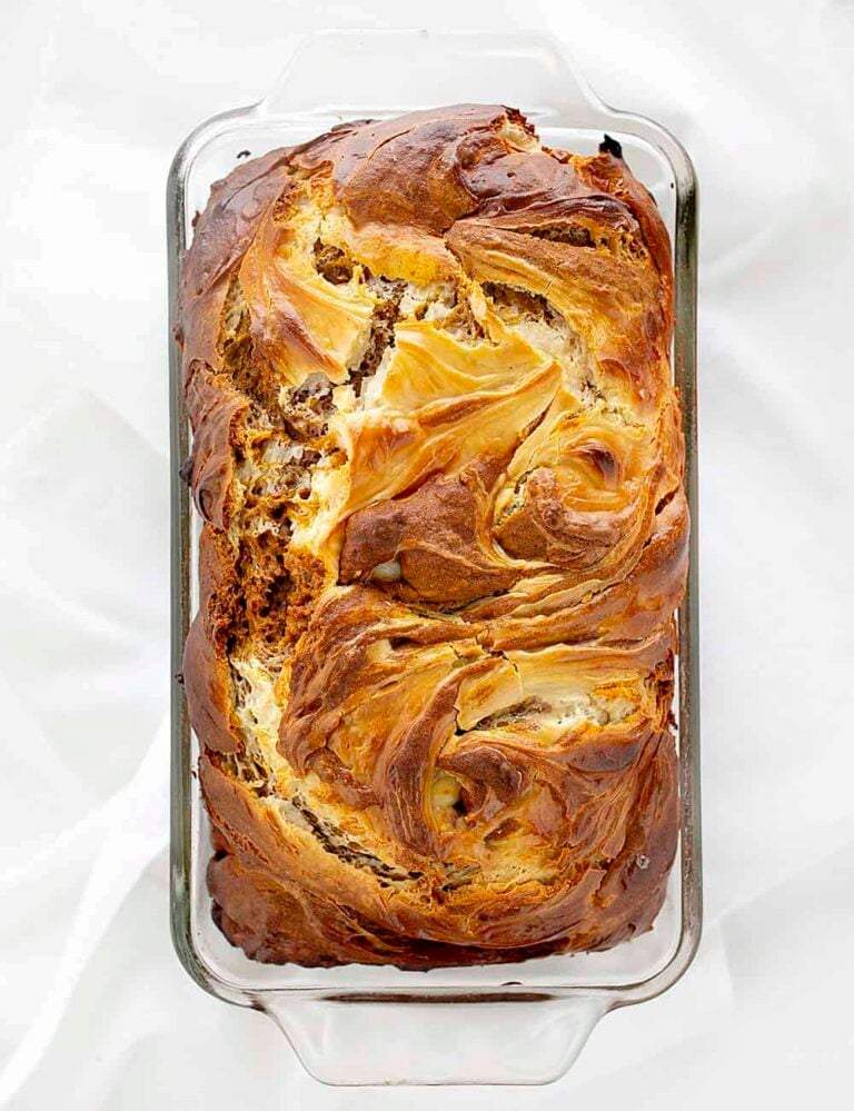 Pumpkin Cream Cheese Swirl Loaf i am baker