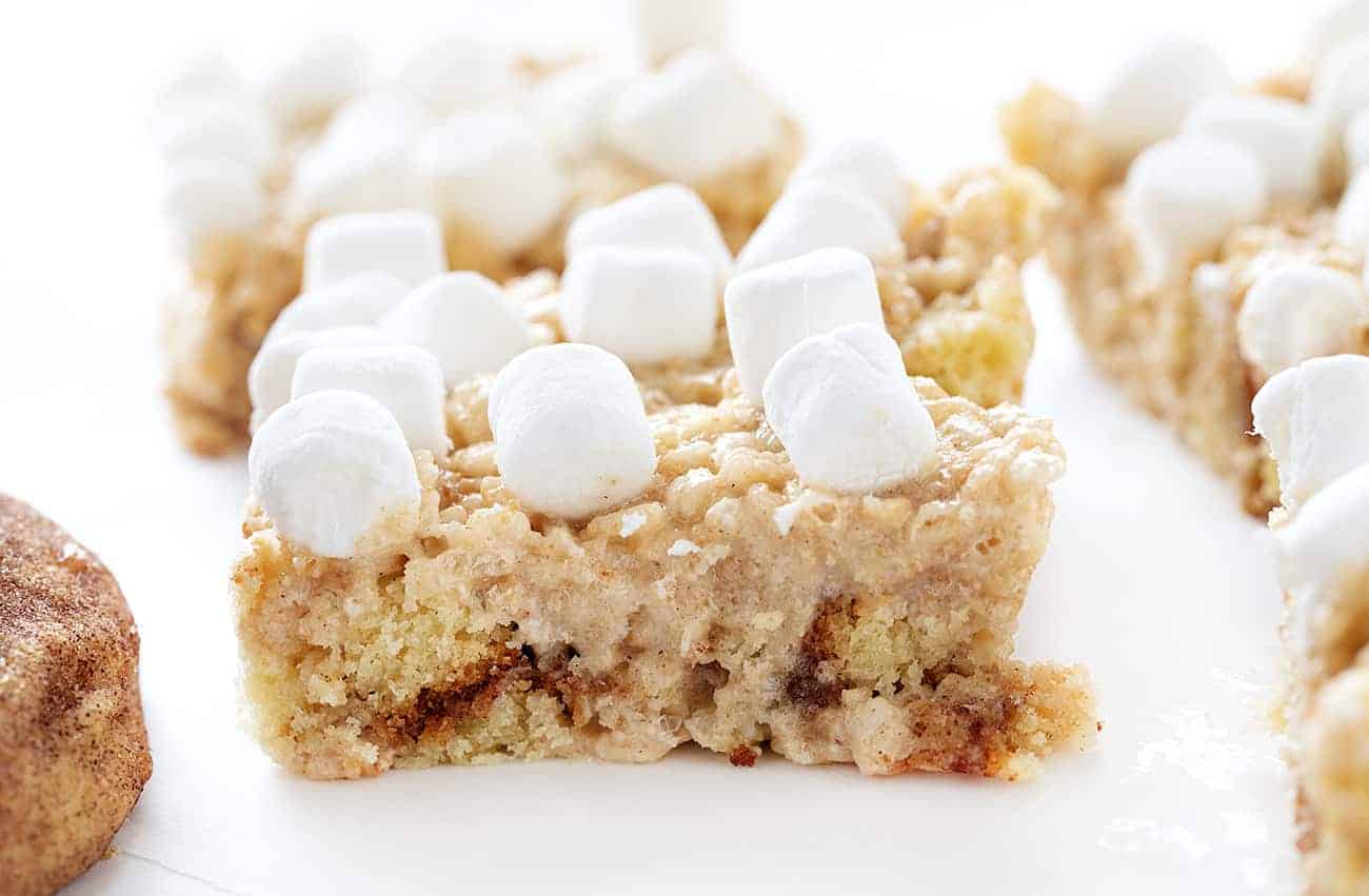 One Snickerdoodle Rice Krispy Bar