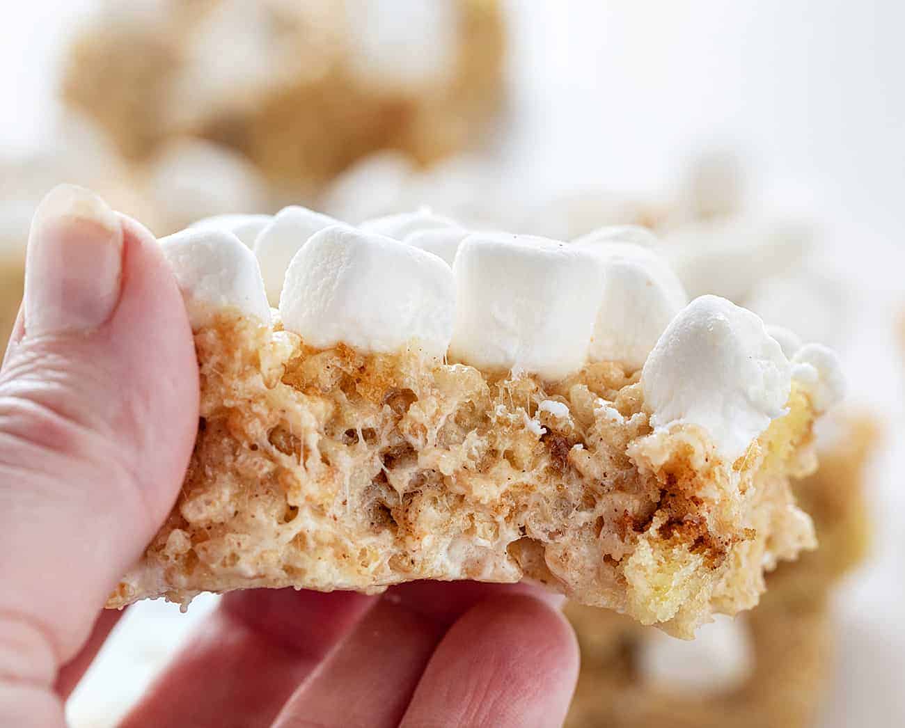 Bit into Snickerdoodle Rice Krispy Bar