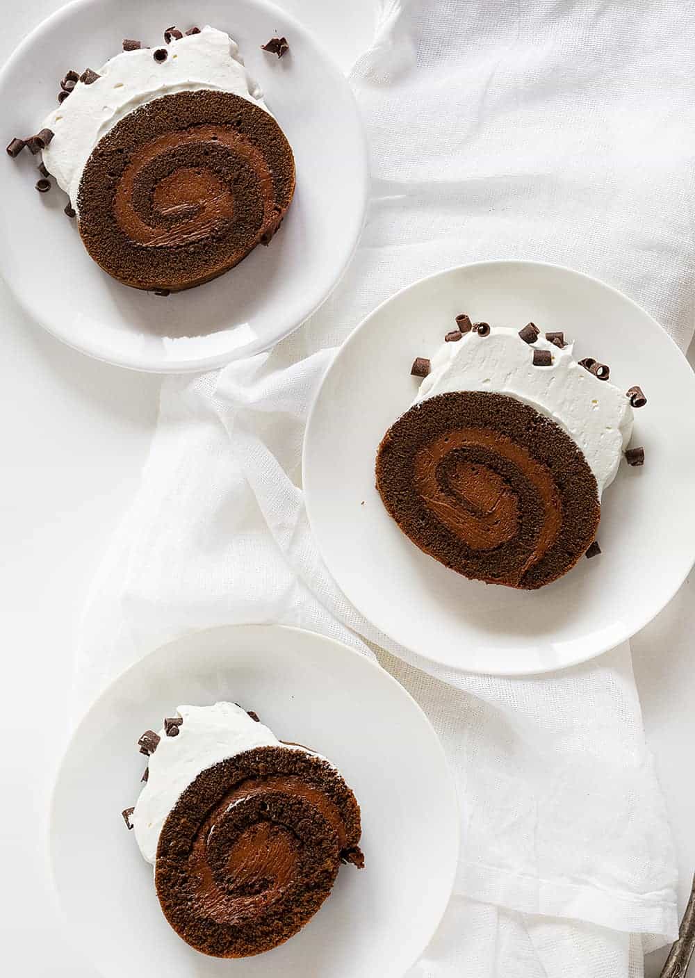 Slices of French Silk Cake Roll
