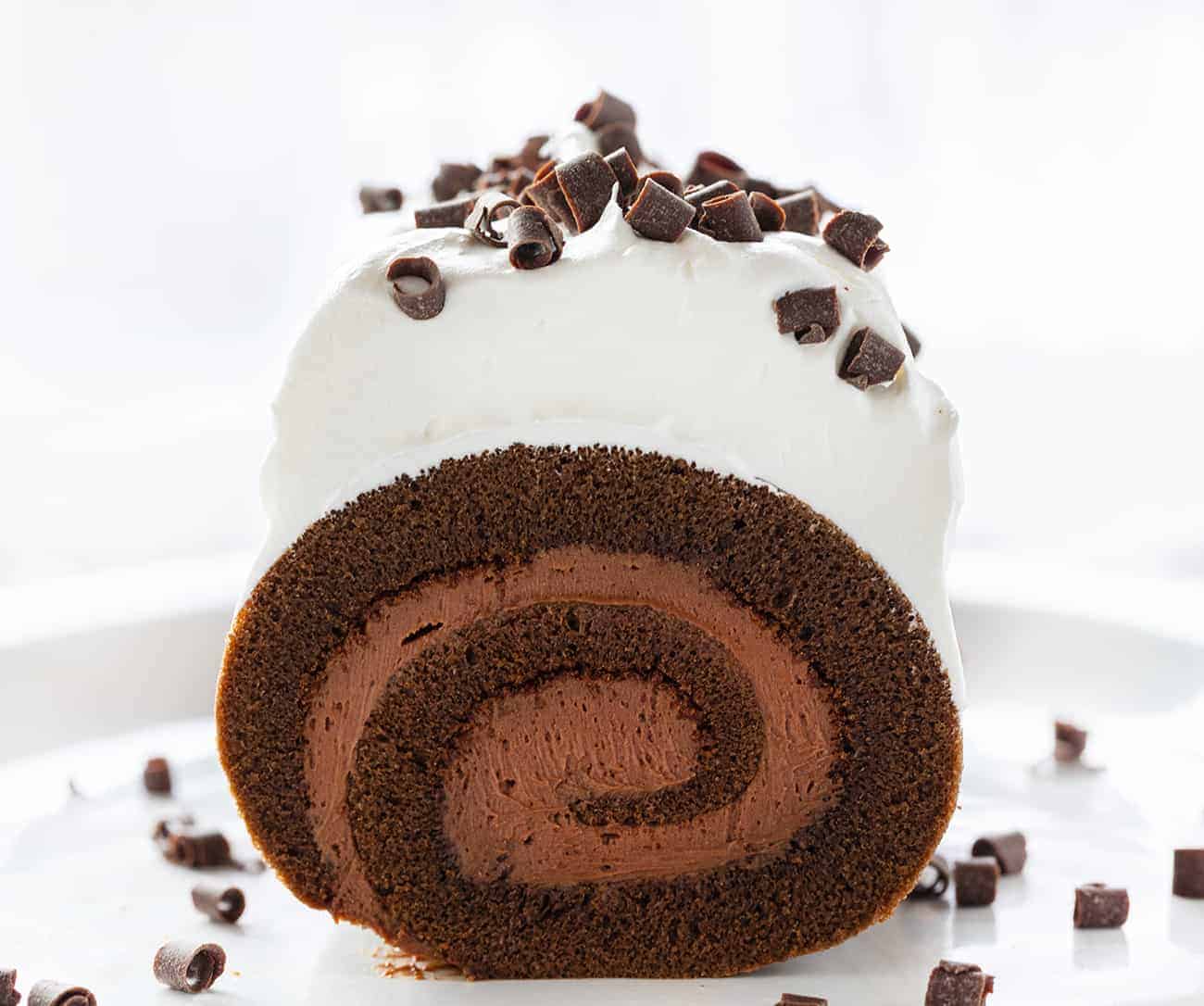 Sliced into French Silk Cake Roll