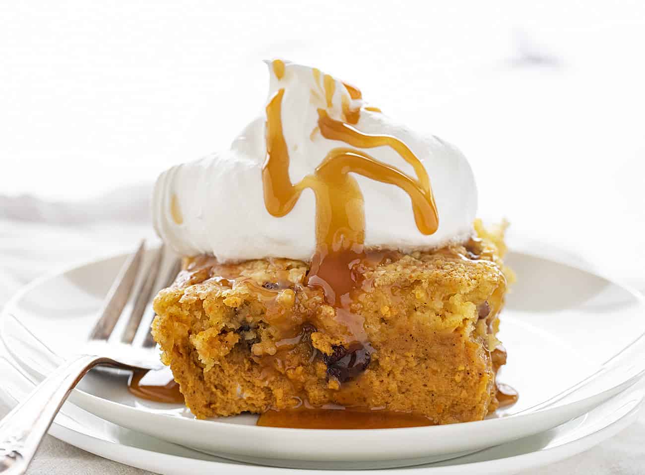 One piece of Pumpkin Pecan Dump Cake