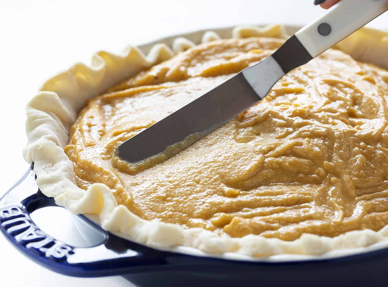 Smoothing out sweet potato pie filling