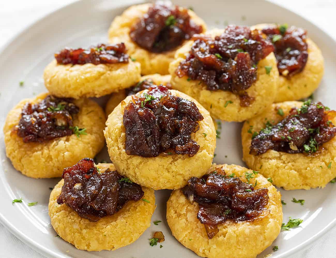 Cheesy Thumbprint Appetizers on a Plate