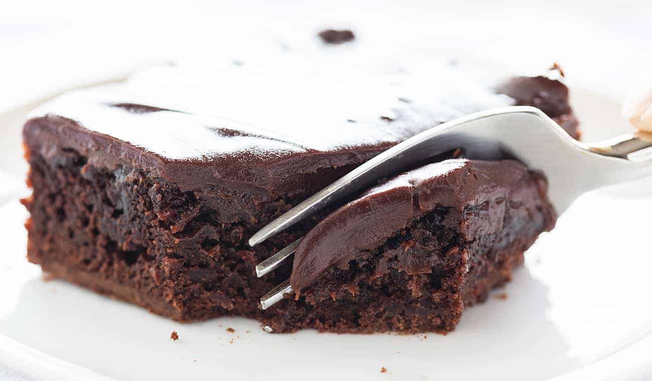 Chocolate Cherry Brownies Fork Bite