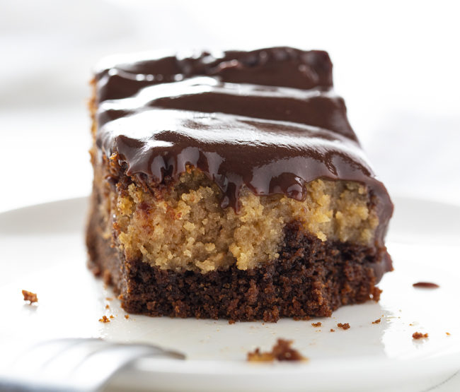 Chocolate Peanut Butter Ooey Gooey Cake - I Am Baker