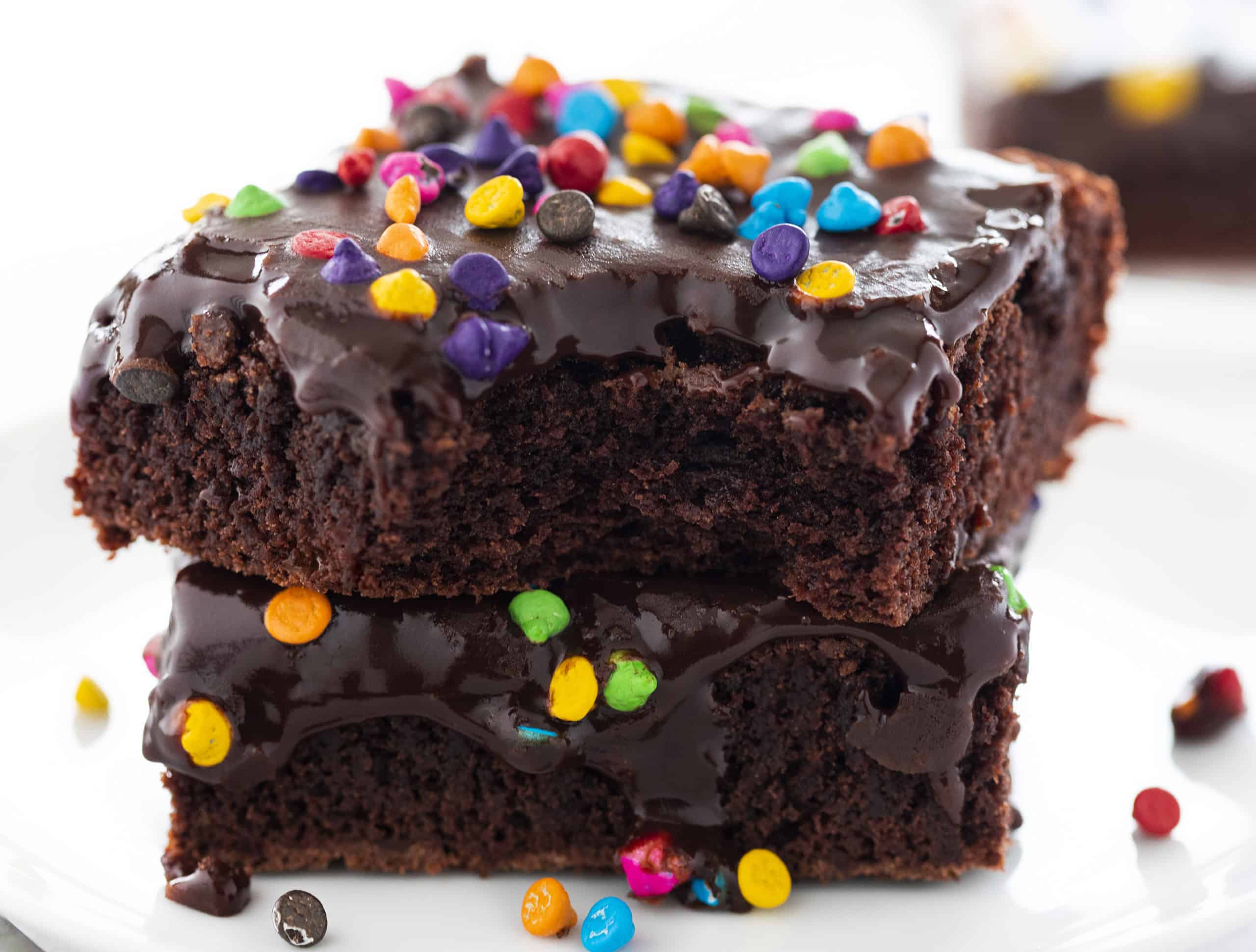 Stack of Rainbow Chip Brownies