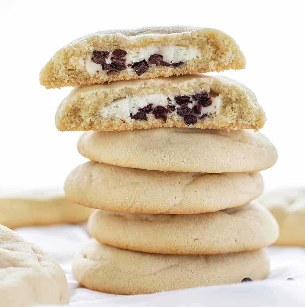 Stack of 6 Sugar Cookies with Chocolate Chip Cheesecake Cookies