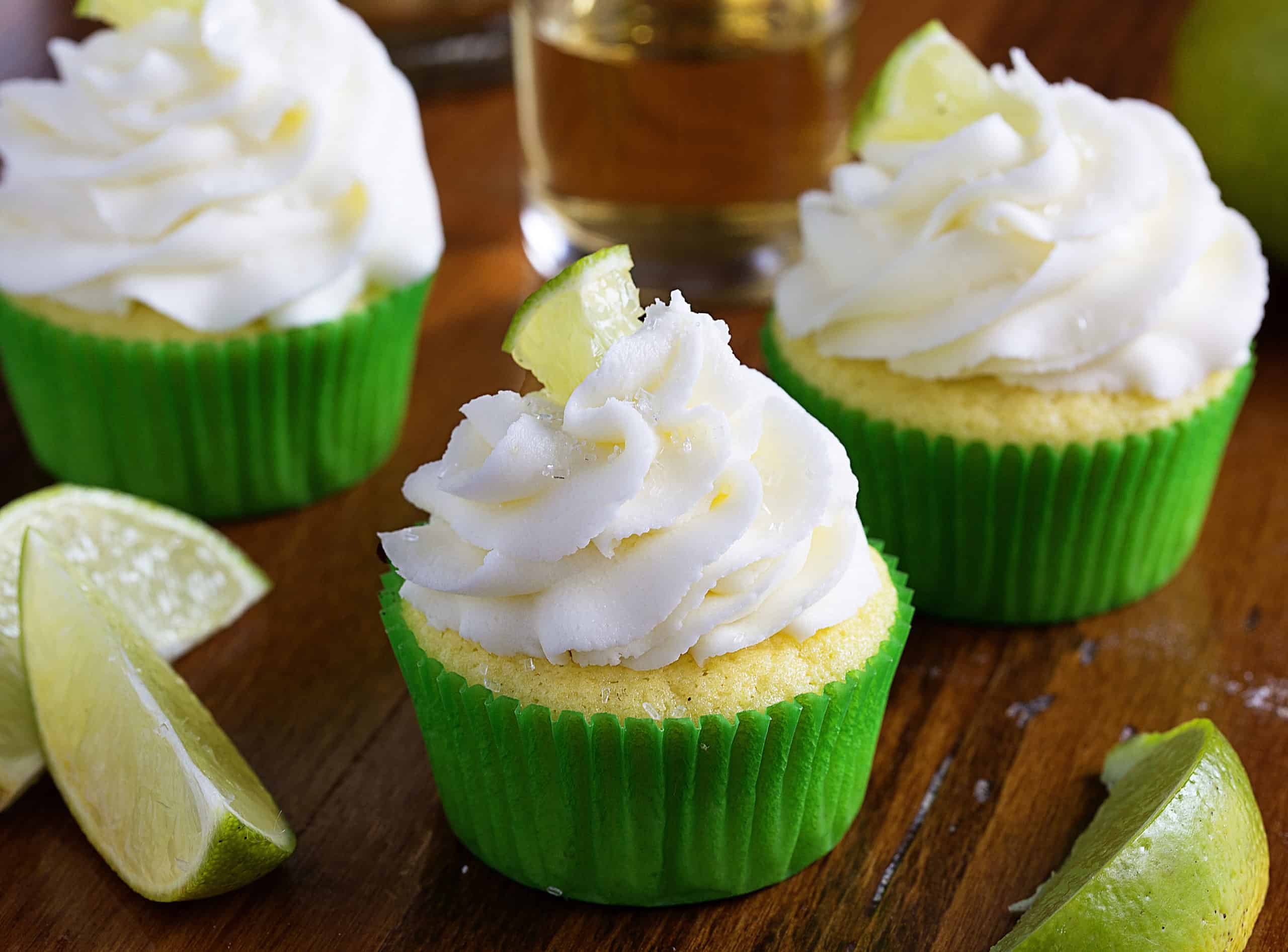 Margarita Cupcakes with Green Liner