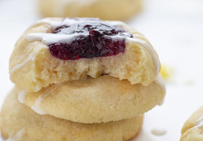 Lemon Blueberry Thumbprint Cookie - i am baker