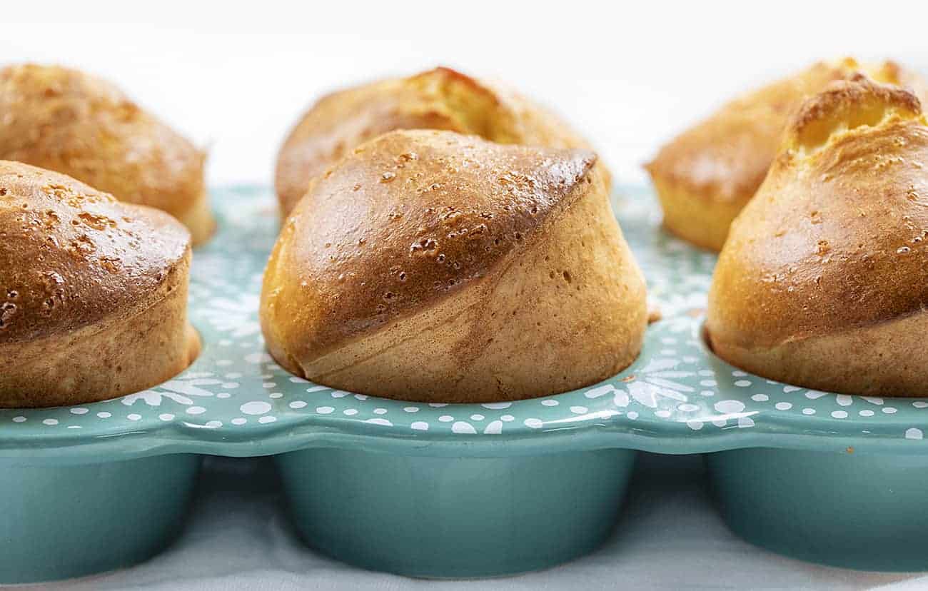 Sourdough Popovers Popping Out of Pan
