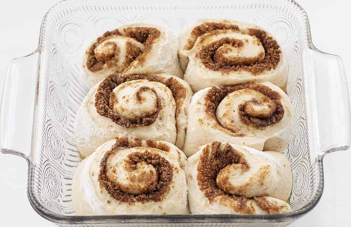 Sourdough Cinnamon Rolls After They Have Risen