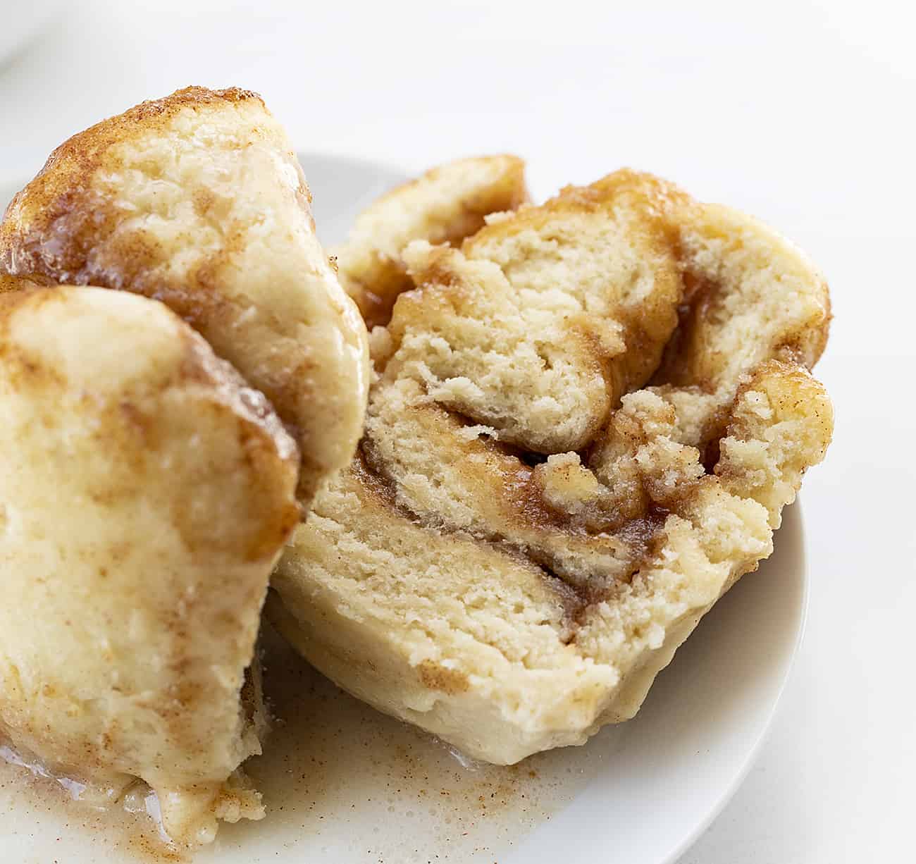 Cinnamon Roll in a Mug Cut in Half to Reveal the Inside