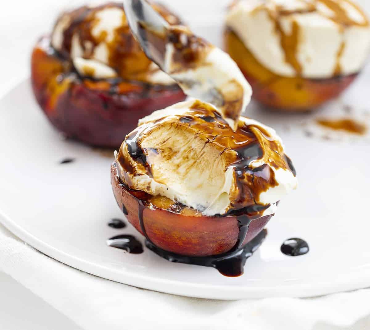 Honey-Glazed Roasted Peaches with Mascarpone