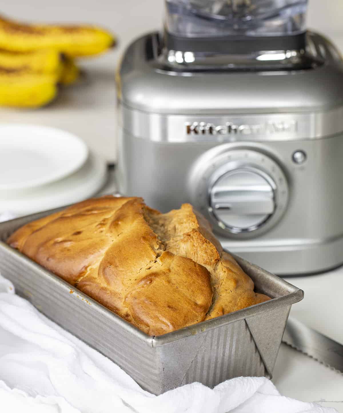 Peanut Butter Bread in Front of a Blender