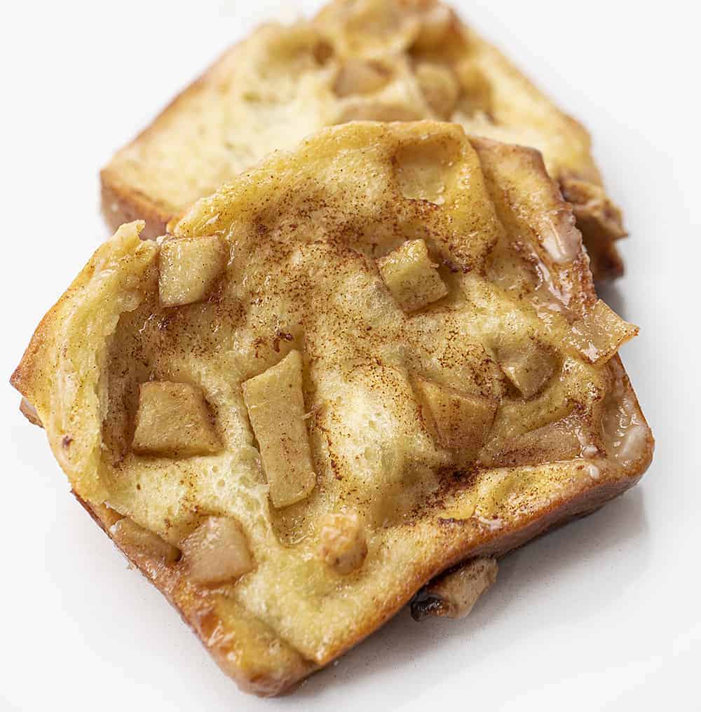 Piece of Apple Pull Apart Bread on White Surface