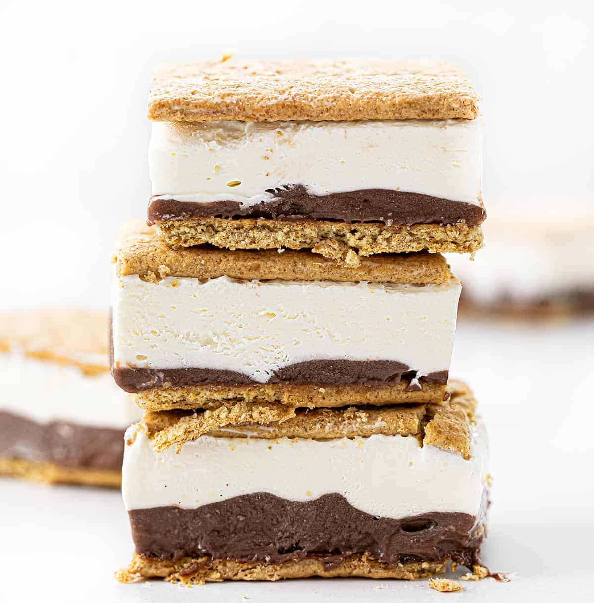Stack of Frozen S'mores on White Counter