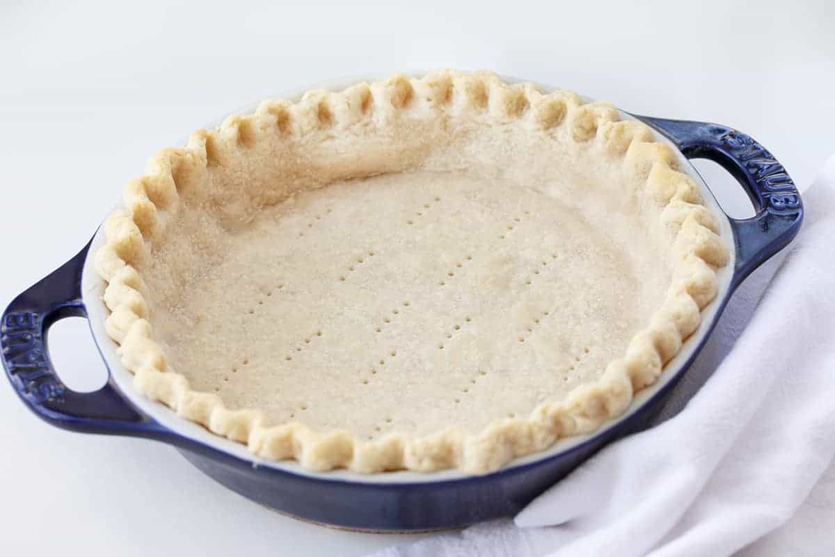 "Docked" or a Pie with Fork impressions so it doesn't bubble for homemade pumpkin cream cheese pie