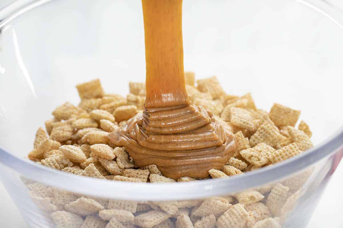 Process of Making Pumpkin Spice Chex Cookies