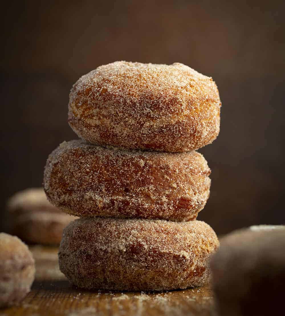 Fried Apple Cider Donuts Stacked