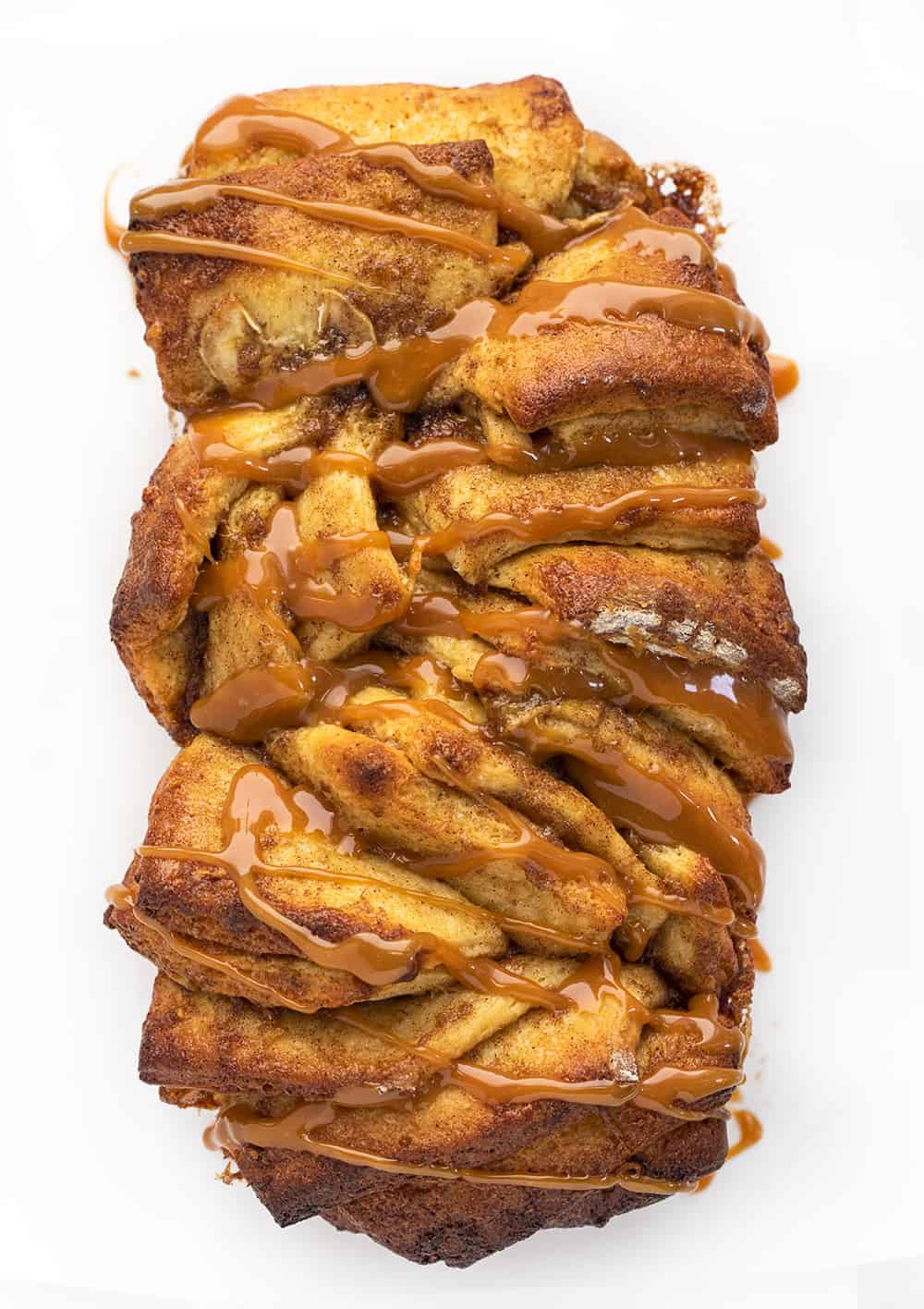 Bananas Foster Pull-Apart Bread from Overhead