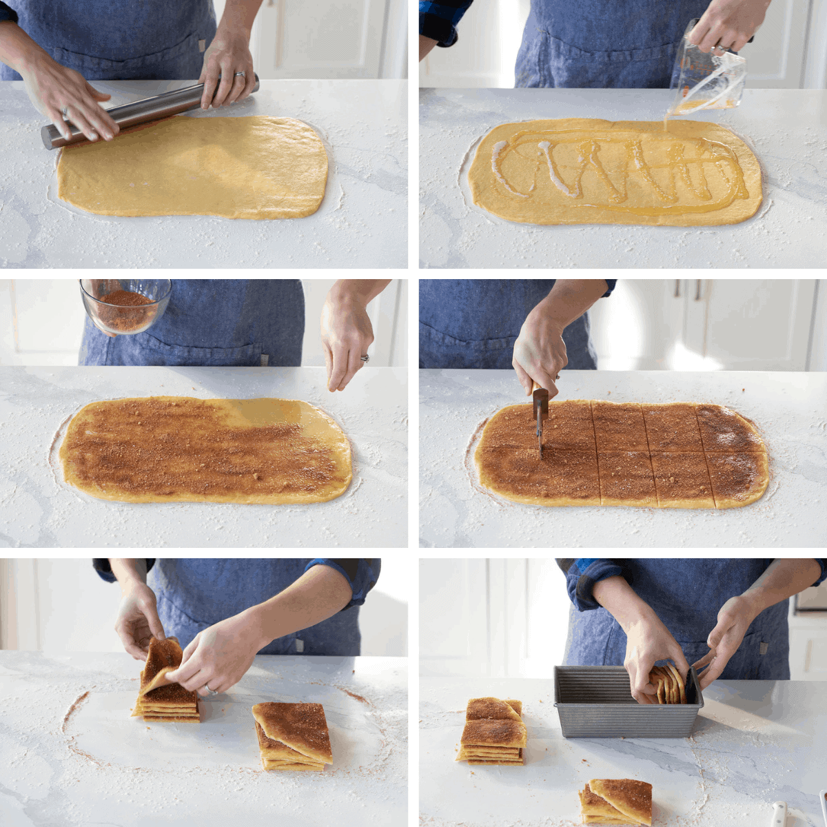 Process Steps for Cinnamon Roll Pull-Apart Bread 