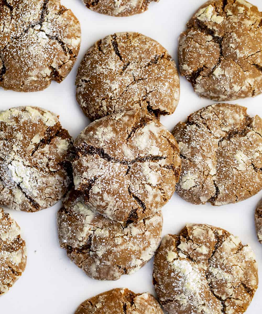 Gingerbread Crinkles Cookies from Overhead