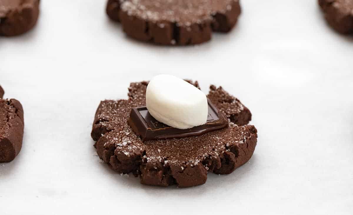 Chocolate Marshmallow Cookies before Baking 