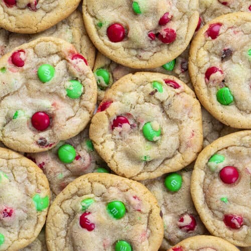 chocolate christmas m&m cookies