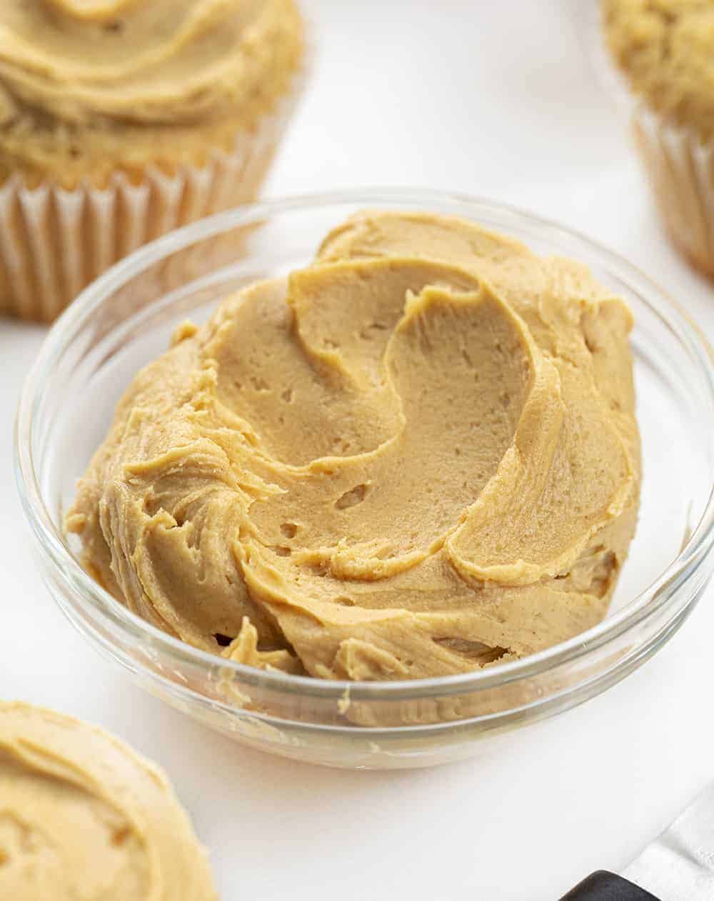 Peanut Butter Frosting in Bowl