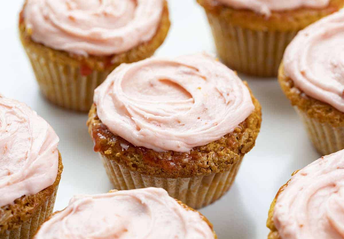 Group of Peanut Butter and Jelly Cupcakes