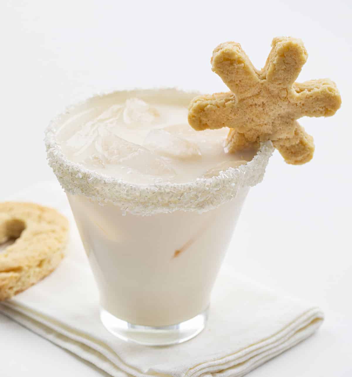 Sugar Cookie Cocktail - Sugar Cookie Martini with Sugar Cookie Star on Rim