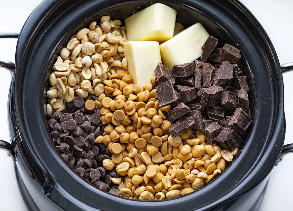 Overhead of Chocolate in Crockpot