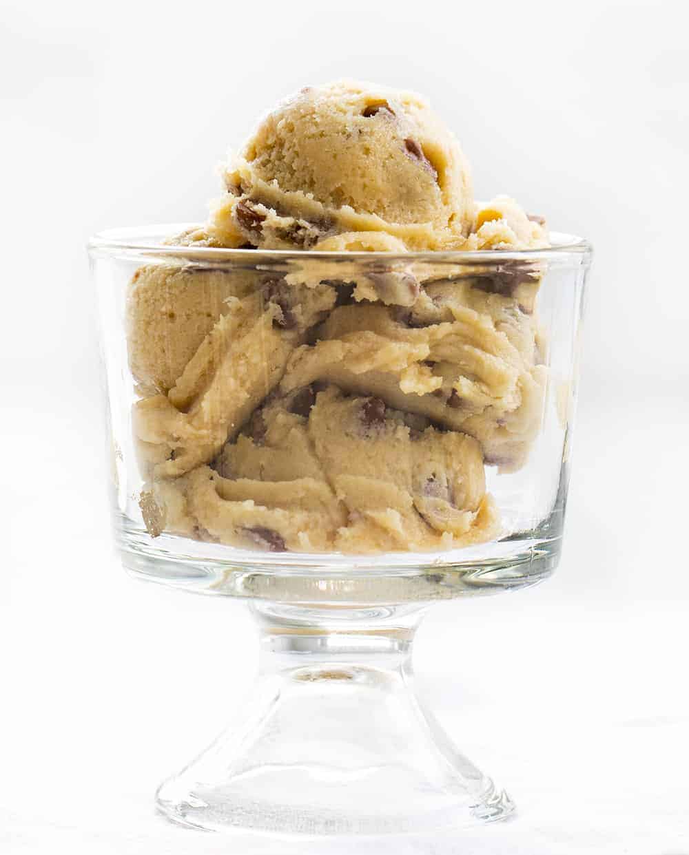 Edible Cookie Dough in a Glass Cup