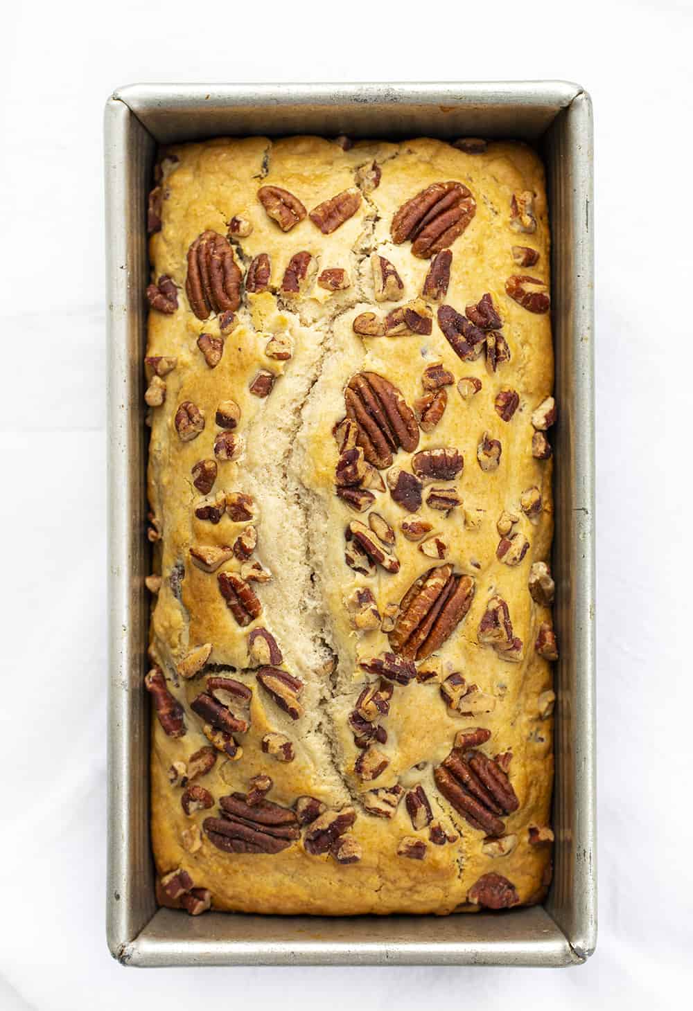 Overhead of Pecan Ice Cream Bread