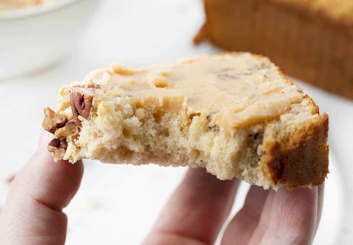 Bit Into Pecan Ice Cream Bread with Maple Butter