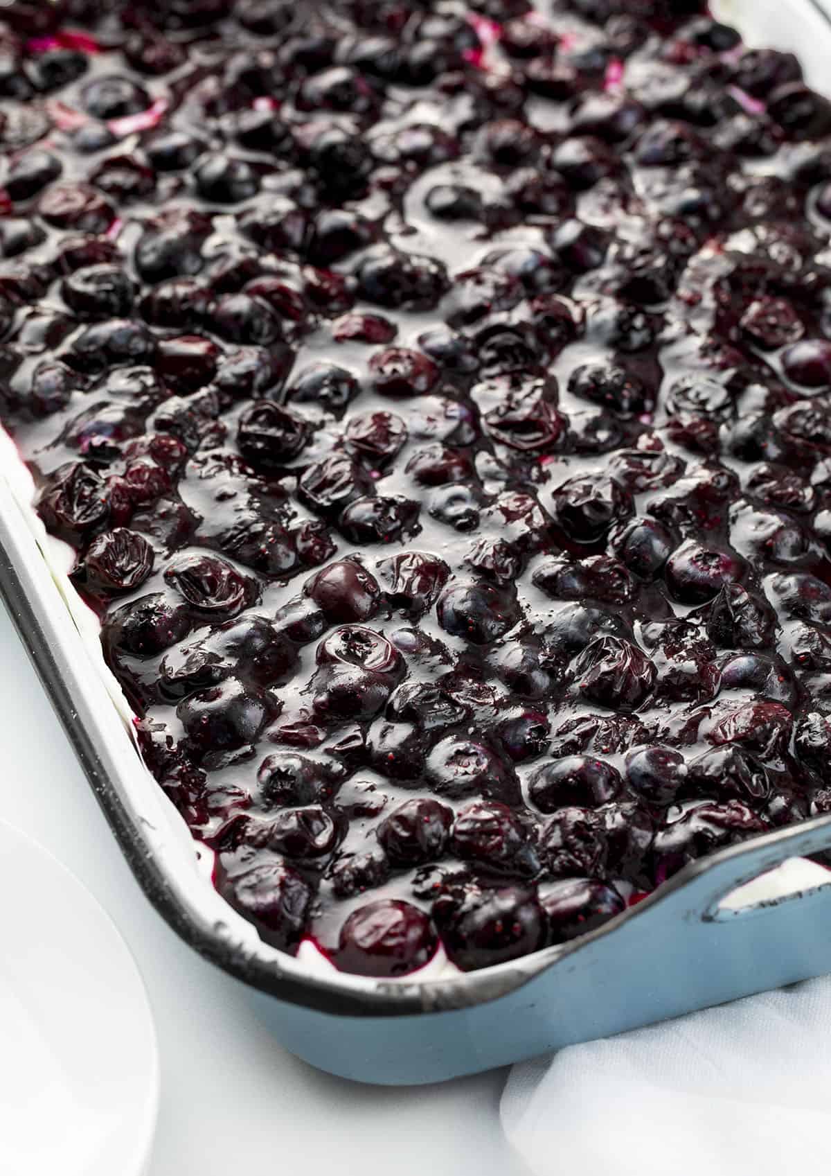 Blueberry Jamboree Recipe in A Blue Pan