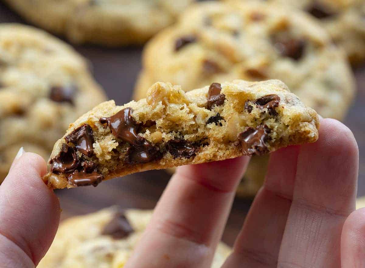 Half of a Walnut Chocolate Chip Cookies