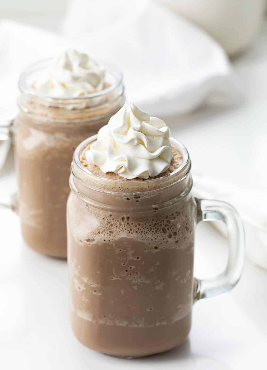 Two Mugs of Frozen Hot Chocolate 